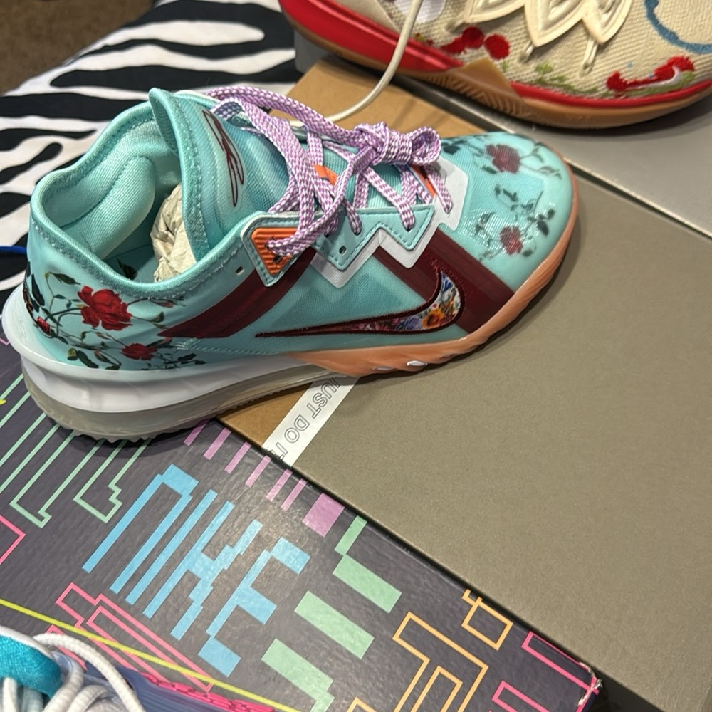 Nike Kids Floral Sneakers - Teal and Purple